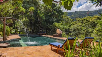 Outdoor pool, open 6:00 AM to 7:00 PM, sun loungers