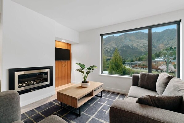 TV, fireplace, offices