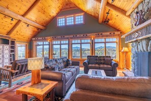 Televisión y chimenea 