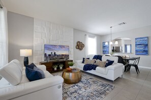 Smart TV, video games, DVD player, table football