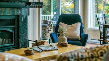 TV, fireplace, offices