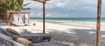 Beachfront Private Hotel W/full staff on the most tranquil beach in Tulum