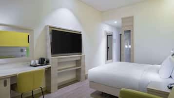In-room safe, desk, laptop workspace, blackout drapes