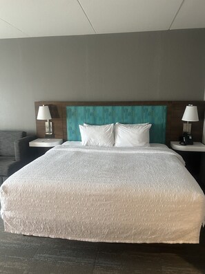 Zimmer, 1 King-Bett, Kühlschrank und Mikrowelle