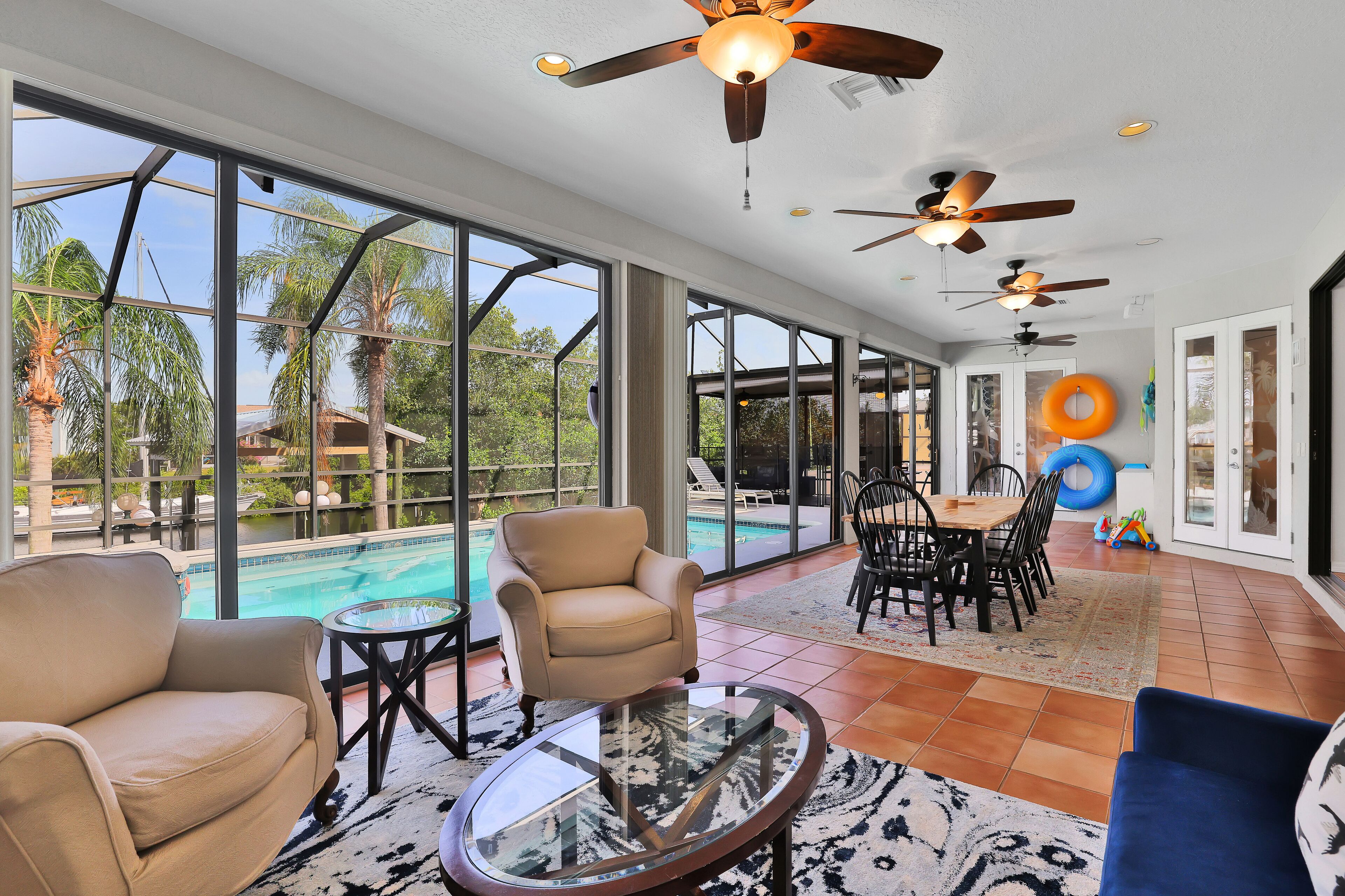 Stunning Canal-Front Home w/Private Dock, Private Heated Pool & Spa, Lanai, & AC