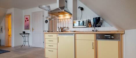 Fridge, microwave, stovetop, dishwasher