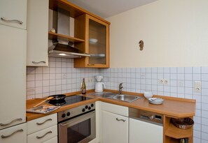 Fridge, microwave, stovetop, dishwasher
