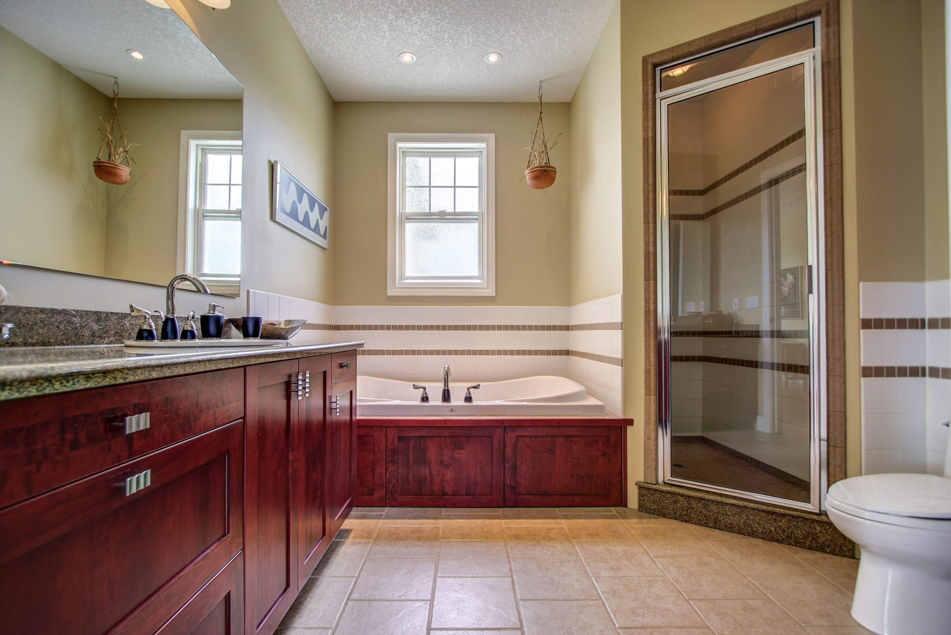 Bathtub, hair dryer, towels, soap