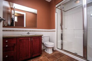 Bathtub, hair dryer, towels, soap