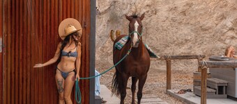 Secluded 10 Acre Desert Ranch with Hot Tub, Plunge Pool, EV Charger & BBQ