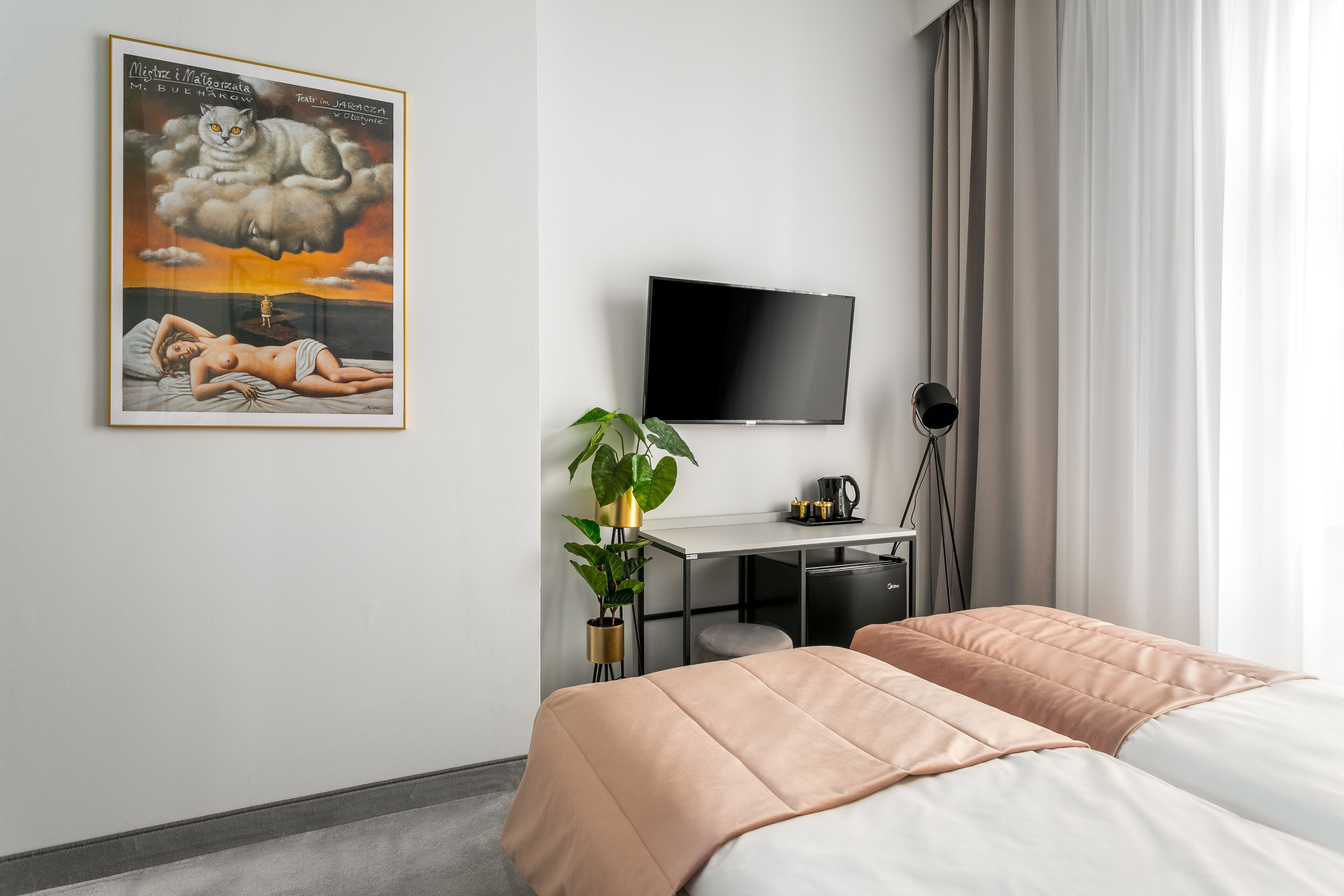 premium double room | living area | 43-inch smart tv with digital channels, tv