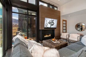 TV, fireplace, offices