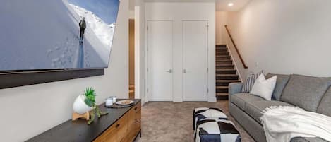 TV, fireplace, offices