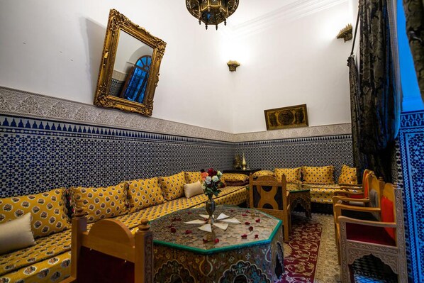 Room, 1 Bedroom, Private Pool, City View | Dining - Room in B&B - Riad Authentic Palace & Spa -jawhara (Fes)