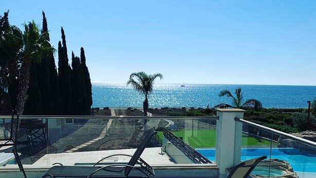 Villa, 4 Bedrooms, Private Pool, Ocean View | Balcony - Beachfront Family Holiday Villa Perivolia (Pervolia)