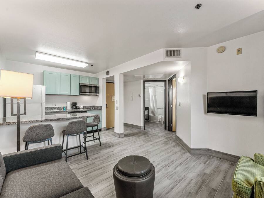 Basic Apartment, 1 King Bed with Sofa bed, Non Smoking, Air conditioning | Living area | 42-inch flat-screen TV with cable channels, TV