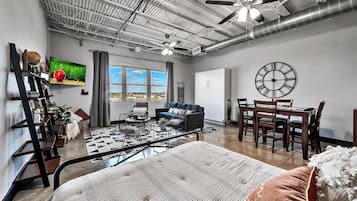 1 bedroom, iron/ironing board, travel crib, free WiFi