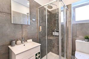 Bathtub, hair dryer, soap