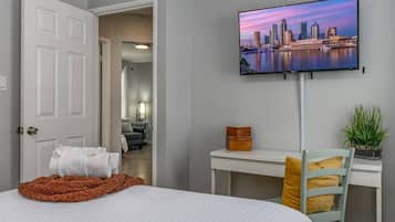 Desk, iron/ironing board, travel crib, free WiFi