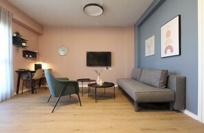 City appartement | Een bureau, een laptopwerkplek, gratis wifi