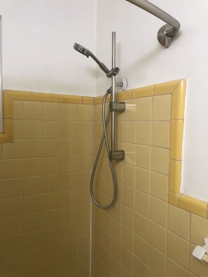 Ensemble douche/baignoire, sèche-cheveux, serviettes fournies, savon