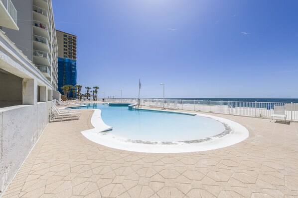 A heated pool - Heated, Zero Entry Pool | Private Oceanfront Balcony | My Beach Getaways (Gulf Shores)