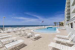 A heated pool - Heated, Zero Entry Pool | Private Oceanfront Balcony | My Beach Getaways (Gulf Shores)
