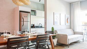 City Apartment | Living area | 32-inch LCD TV with digital channels, TV