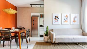 City Apartment | Living area | 32-inch LCD TV with digital channels, TV