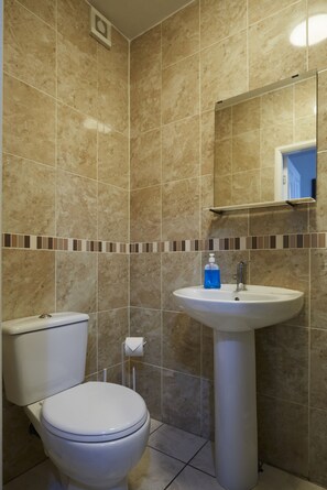 Estudio Confort, baño en la habitación, vista al jardín | Baño