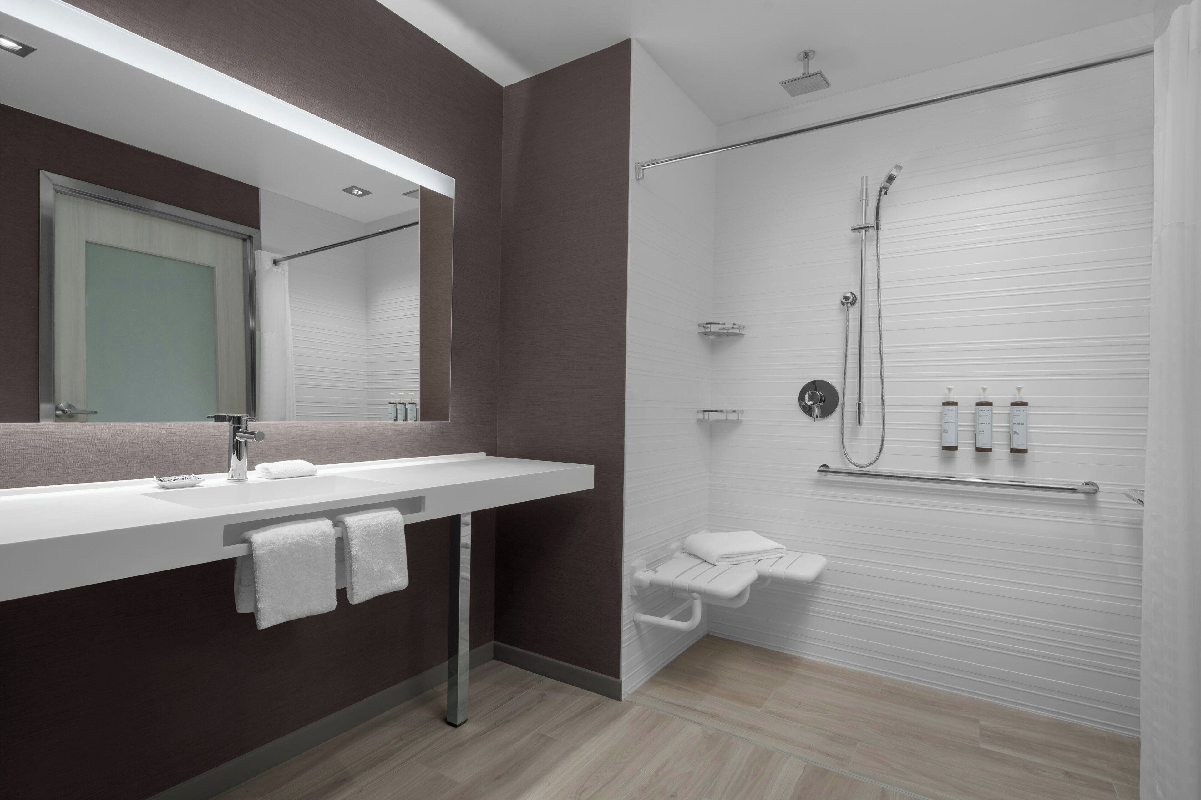 free toiletries, hair dryer, towels