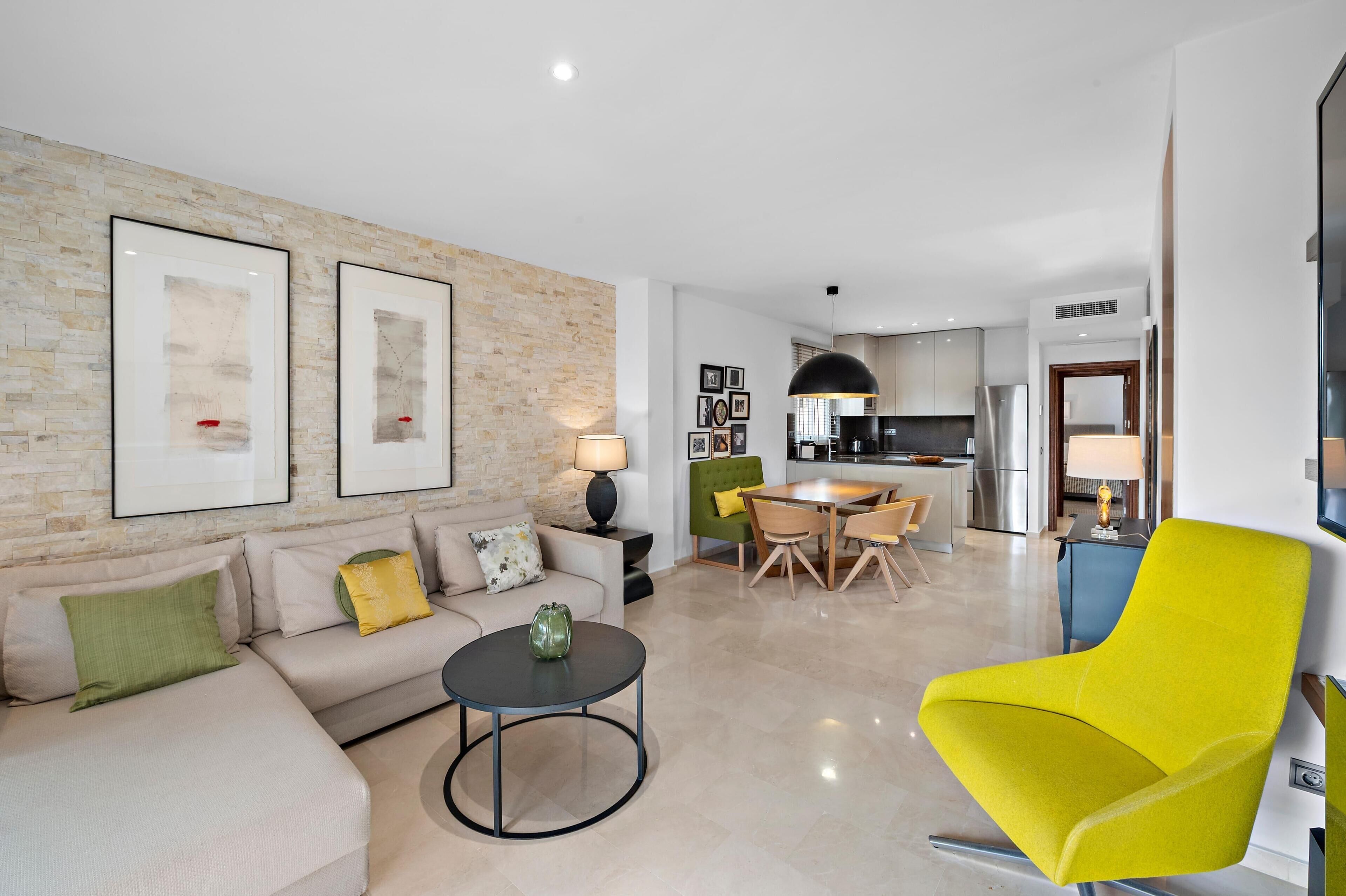 Grand Suite, 2 Bedrooms, Hot Tub | In-room safe, desk, laptop workspace, iron/ironing board
