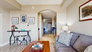 Televisión, chimenea y reproductor de DVD