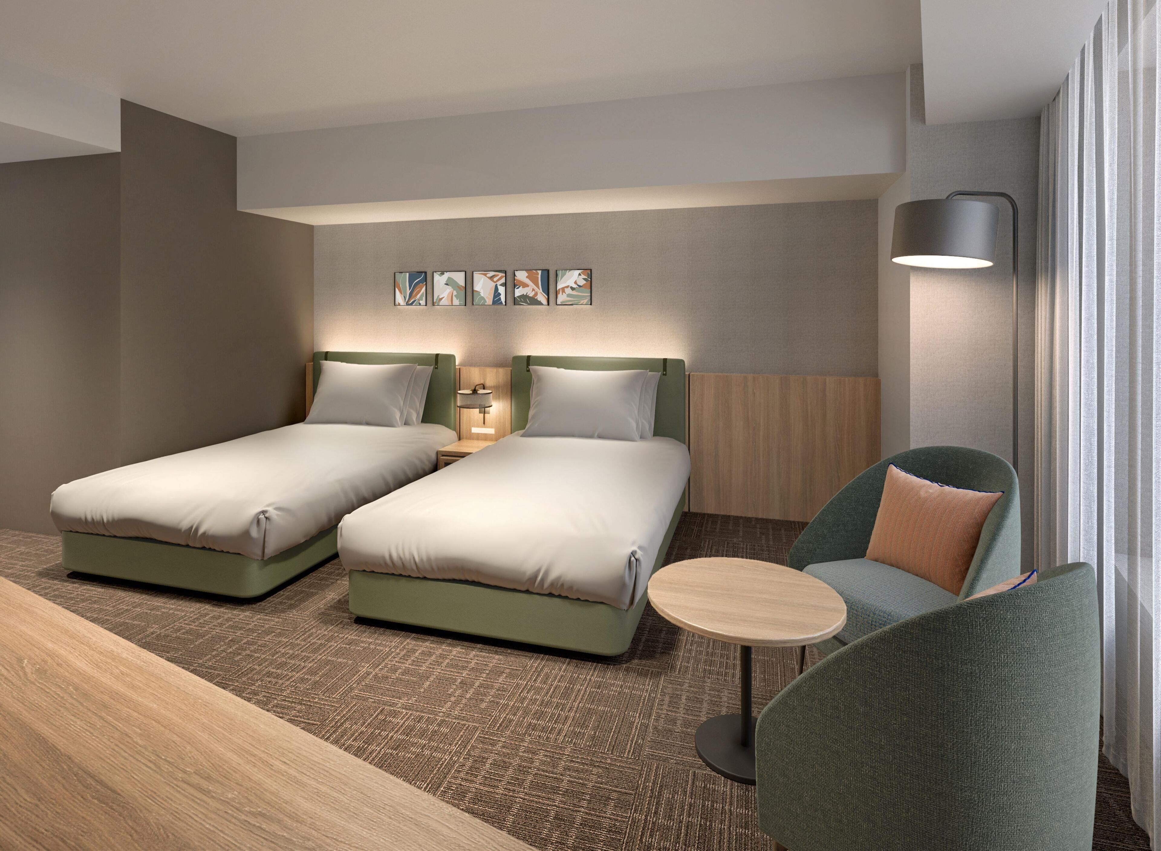 Down comforters, in-room safe, blackout drapes, bed sheets