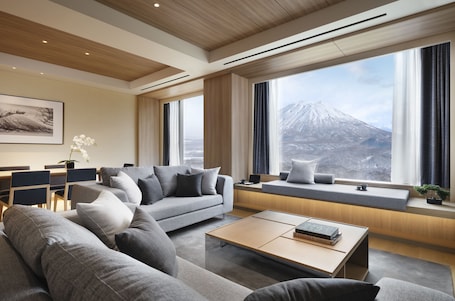 Three Bedroom Yotei Suite, Non Smoking | Living area | Flat-screen TV, heated floors. Setsu Niseko