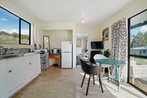 Fridge, microwave, oven, toaster