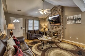 TV, fireplace, video games