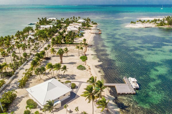 On the beach, sun loungers, beach towels