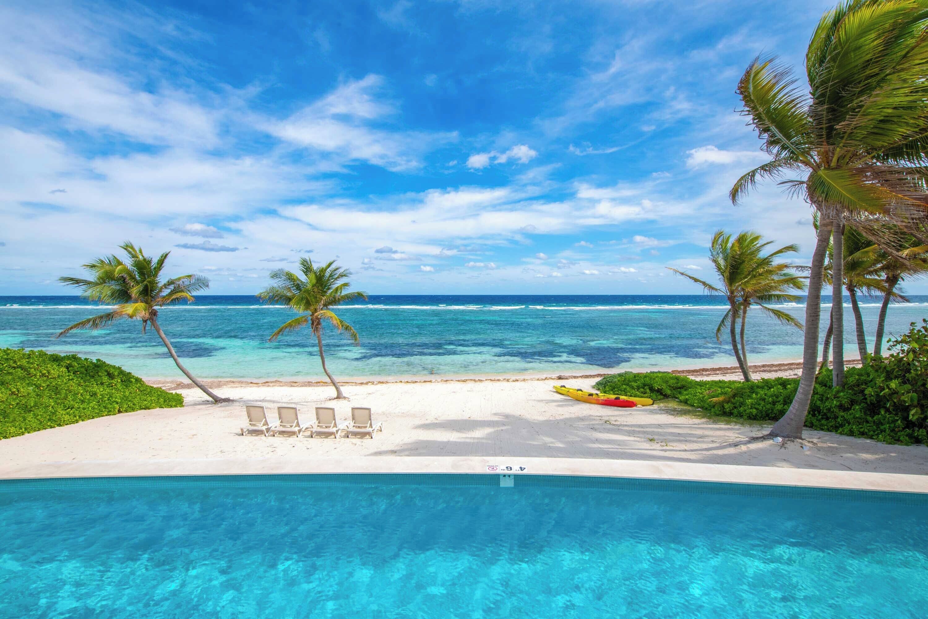 On the beach, beach towels