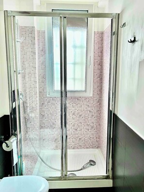 Dusche, Haartrockner, Bidet, Handtücher