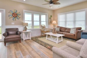 TV, DVD player - Ocean Front-7BR/6.5BA Home-Elevated Pool-Elevator-Dog Friendly-Sleeps 24 (Oak Island)