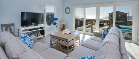 TV, DVD player, books