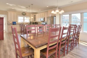 Dining - 6BR/6.5BA Home - Ocean Views, POOL, ELEVATOR, WALK TO BEACH, Sleeps 17 (Oak Island)