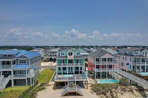 Exterior - Renovated Beachfront Home! | Sleeps 22 | Pool and Hot Tub with Beach Views (Oak Island)