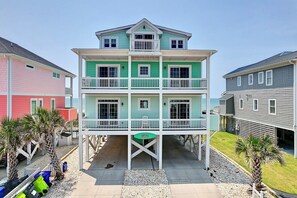 Exterior - Renovated Beachfront Home! | Sleeps 22 | Pool and Hot Tub with Beach Views (Oak Island)