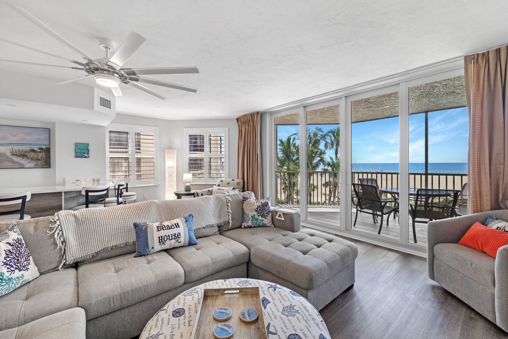 Condo, Multiple Beds, Beach View (405 - No Pets Allowed) | Living area | TV