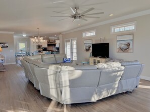 TV, DVD player - Experience coastal luxury at Paradise By the Sea, Oak Island's spacious 11-bedroom retreat. (Oak Island)