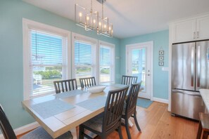 Dining - Enjoy ocean views at Picture Perfect in Oak Island, a spacious 4-bedroom home. (Oak Island)