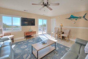 Flat-screen TV, DVD player