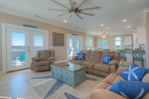 Smart TV, DVD player - Still Waters: Cozy 3BR waterfront home in Oak Island, perfect for family getaways. (Oak Island)